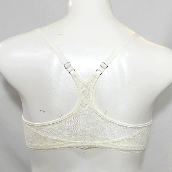 38D Maidenform 7112 Front Close Lace Trim UW Bra Ivory with Nude Dots NWT - Picture 3 of 3